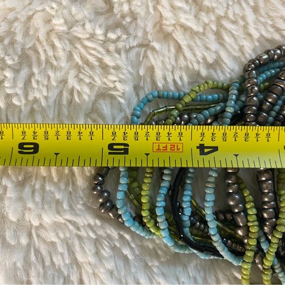 Multicolor Beaded Necklace with Wooden Clasp - Picture 3 of 3